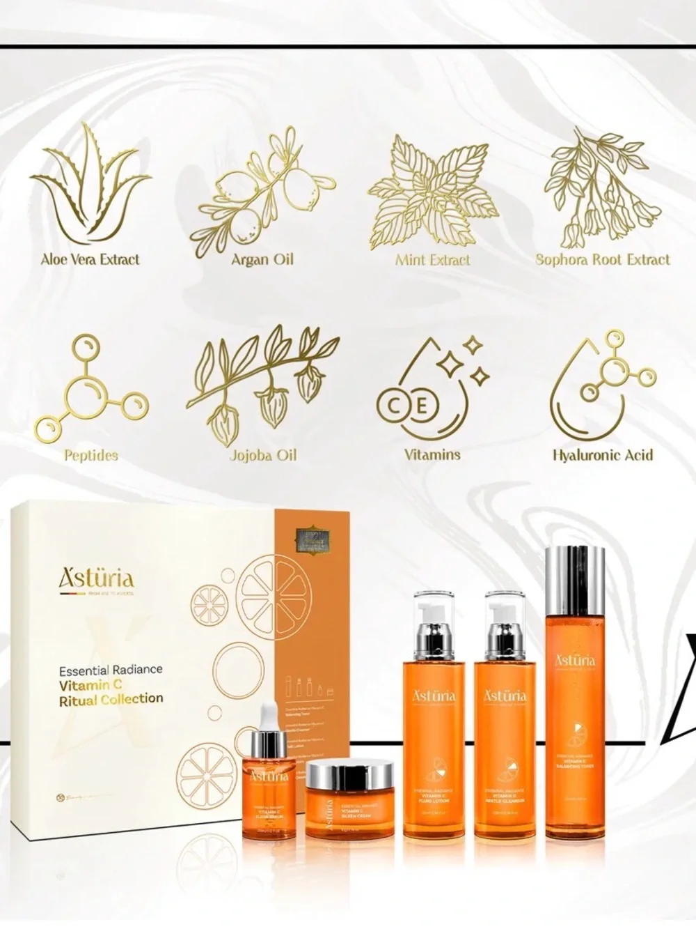 Luxury Skin Care Asturia Essential Radiance Vitamin C Skincare Set MSRP: $5,500